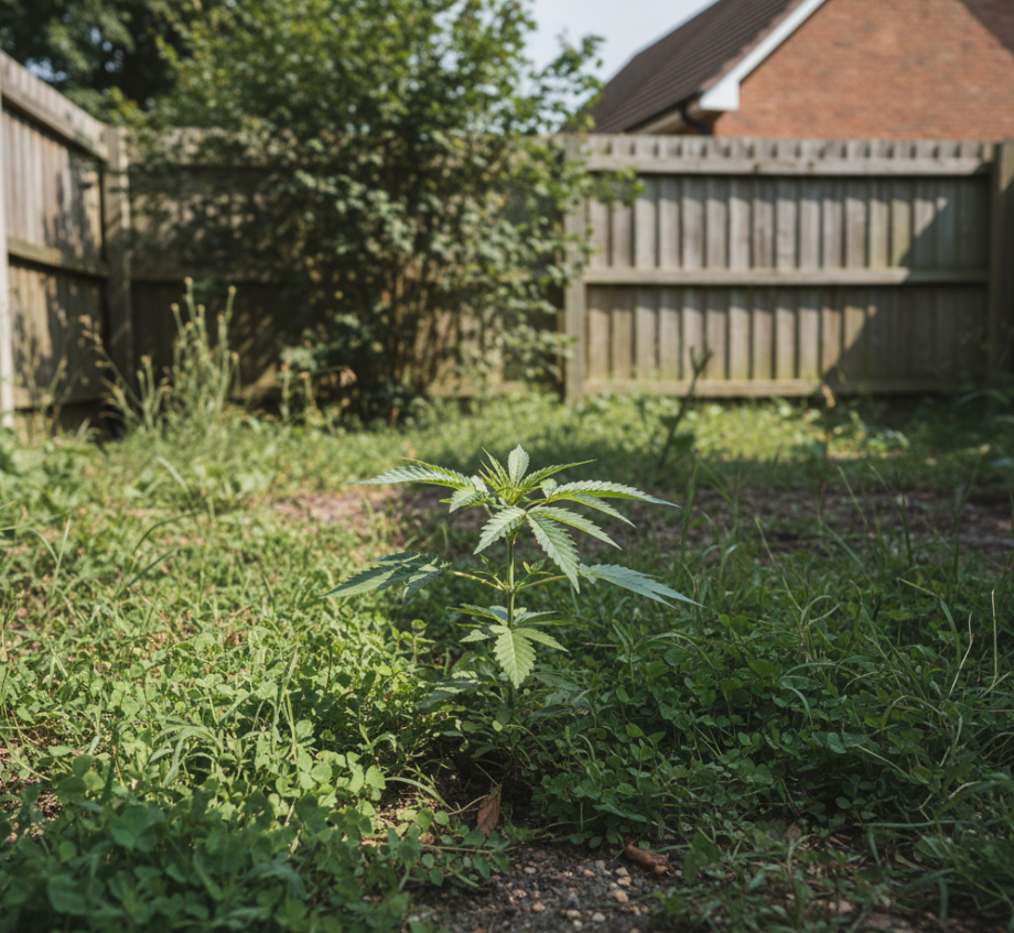 Crystalline trichomes magnified on a mature cannabis flower bud